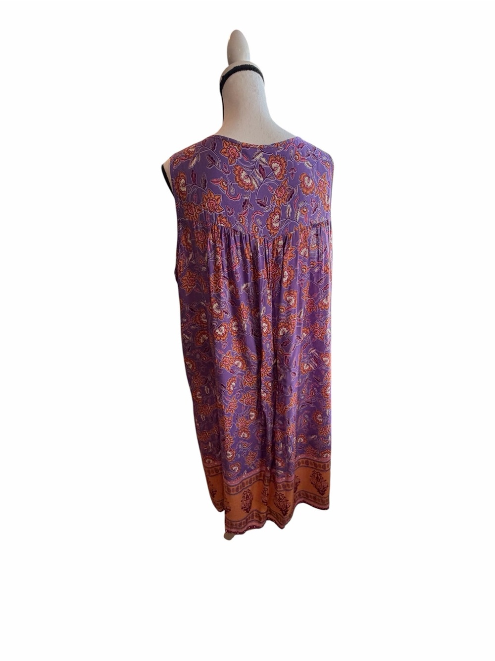 NWT Women's Floral Bohemia Swing Dress Sleeveless Flowy Loose Badydoll XXL - Picture 10 of 17